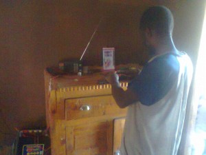 Dennis Mutwiri, third year scholar, reports that his community project involving introducing solar power is providing benefits.